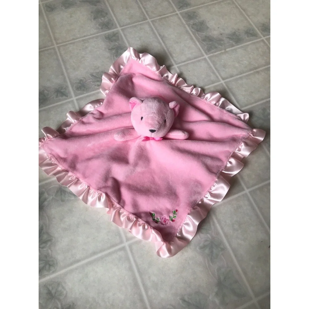 Stepping Stones‎ Baby Pink Teddy Bear Lovey Security Blanket Satin Silky Soother